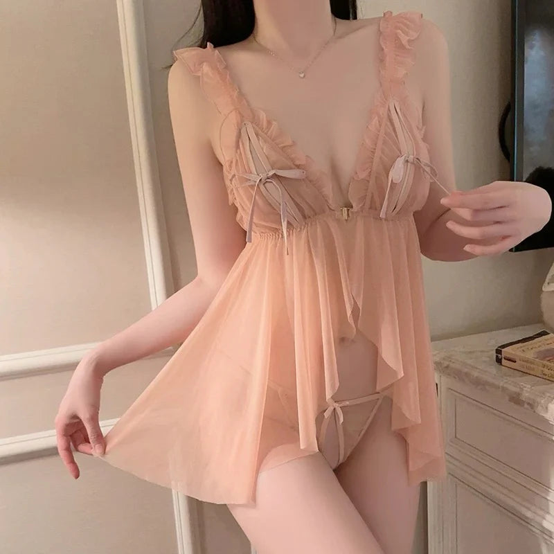 Bow mesh dress HA2861