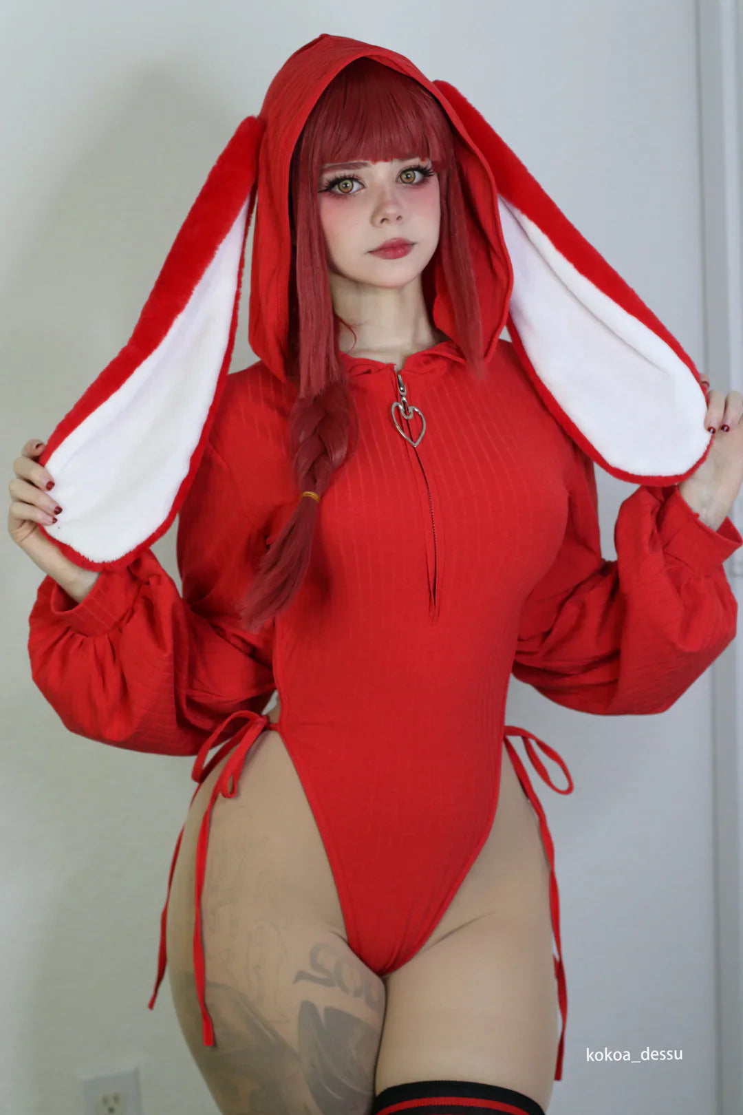 Christmas Red bunny ear Bodysuit SD83